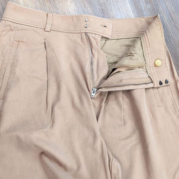 Everlane The Way-High Drape Wide Leg Pleated Khaki Trousers Size 8 Short - Picture 10 of 10